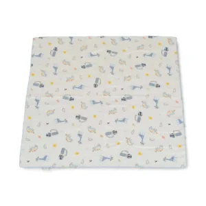 Set 3 scutece de muselina Cangaroo 80 x 80 cm Alb Albastru