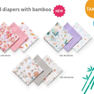 Set 3 scutece din bumbac si bambus Baby Ono Bamboo 07 roz