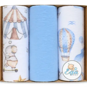 Set 3 scutece din finet 70x80 cm in cutie Blue Mix