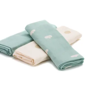 Set 3 scutece din muselina Fillikid Dots din bambus si bumbac 75x75 cm