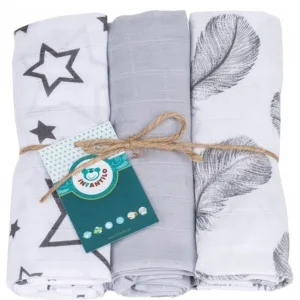 Set 3 scutece din muselina Infantilo gristelutepene