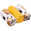 Set 3 scutece din muselina Infantilo wild animalsgalben mustar