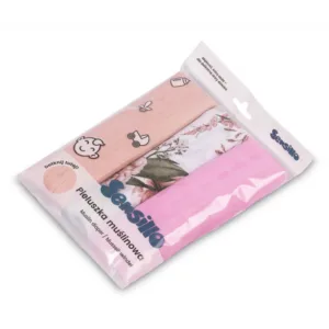 Set 3 scutece din muselina Sensillo Pink 60x80 cm EG-0001