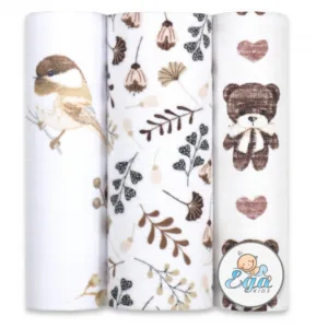 Set 3 scutece mix finet si muselina model Bears