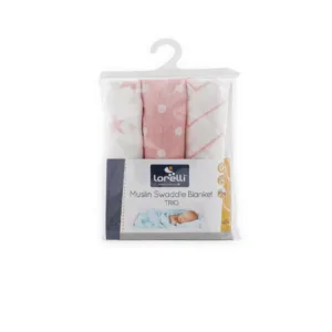 Set 3 scutece pled muselina 80 x 80 cm Pink Mix