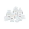 Set 4 biberoane de sticla cu tetina din silicon si control temperatura 2 x 120 ml si 2 x 230 ml Nuk PM Rainbow