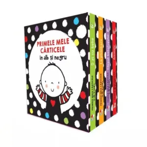 Set 4 carti Primele mele carticele in alb si negru Bebe Invata