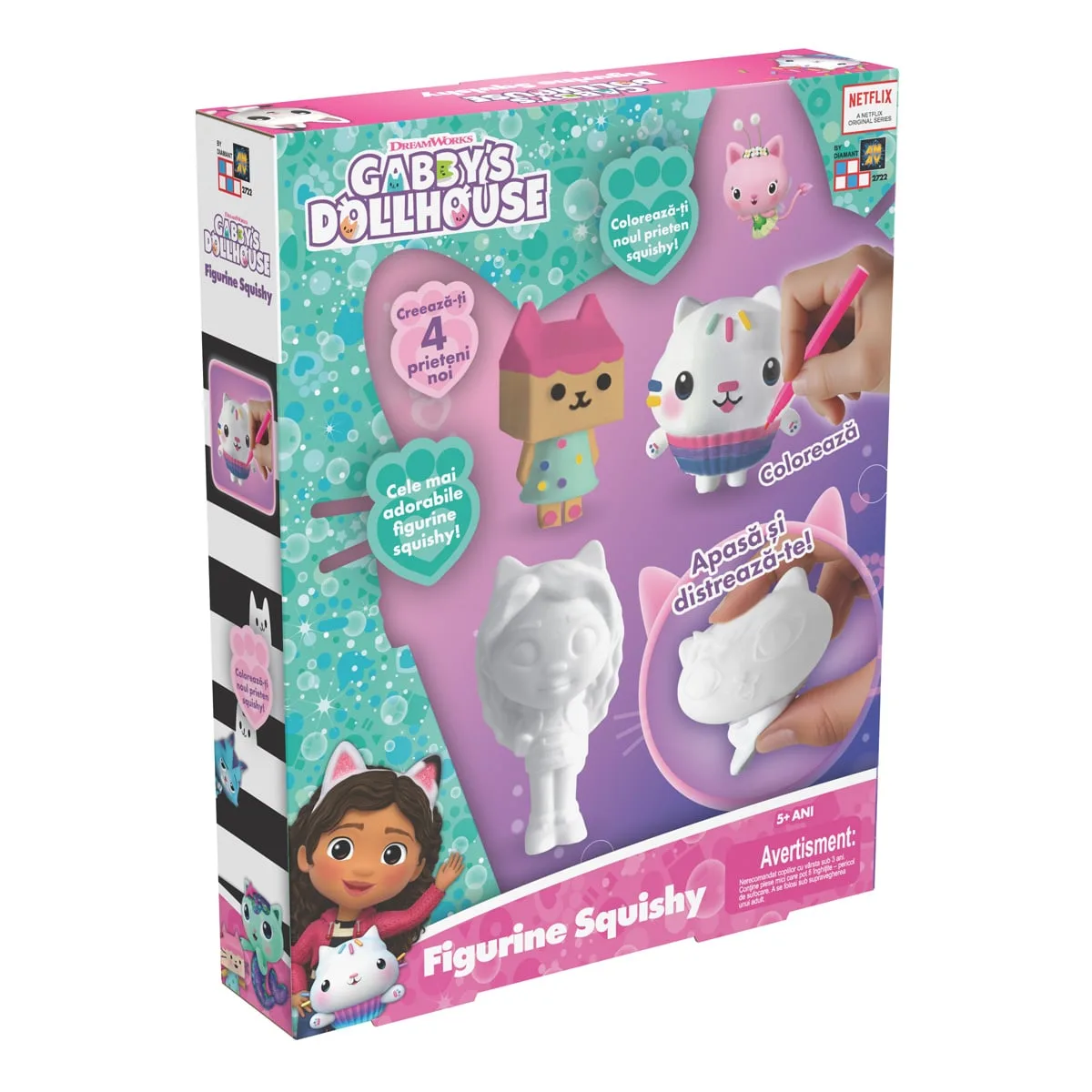 Set 4 figurine squishy de colorat