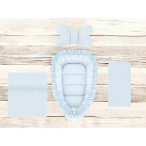 Set 4 in 1 cosulet bebelus MimiNu Baby Cocoon 75x55 cm Colectia Royal Blue