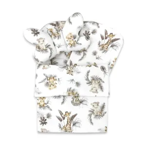 Set 4 in 1 cosulet pentru bebelusi MimiNu Baby Cocoon 75x55 cm Savanna