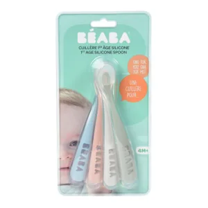 Set 4 lingurite silicon +4 luni Beaba Eucalyptus