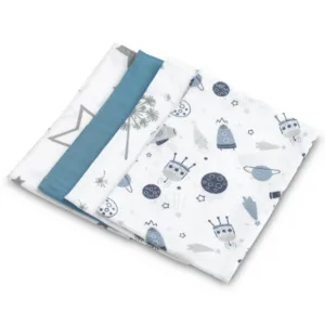 Set 4 mini prosopele Sensillo Spit Up Blue 35x35 cm din muselina