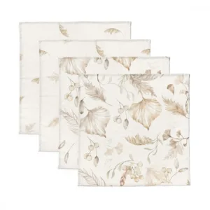 Set 4 museline multifunctionale din bumbac si bambus Boho 30x30 cm