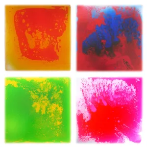 Set 4 placi micute senzoriale cu gel Playlearn 30x30 cm