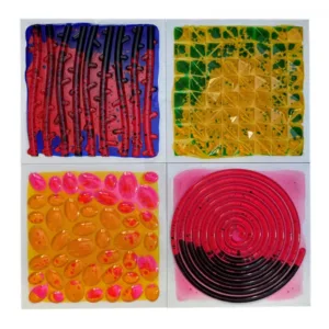 Set 4 placi senzoriale cu lichid texturat 30 cm