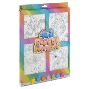 Set 4 tablouri pictura pe numere pentru fetite Grafix 150082