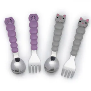 Set 4 tacamuri colorate Melii model pisica si bulldog