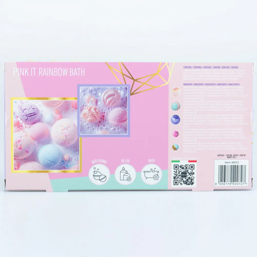 Set 5 bombe de baie curcubeu pink it