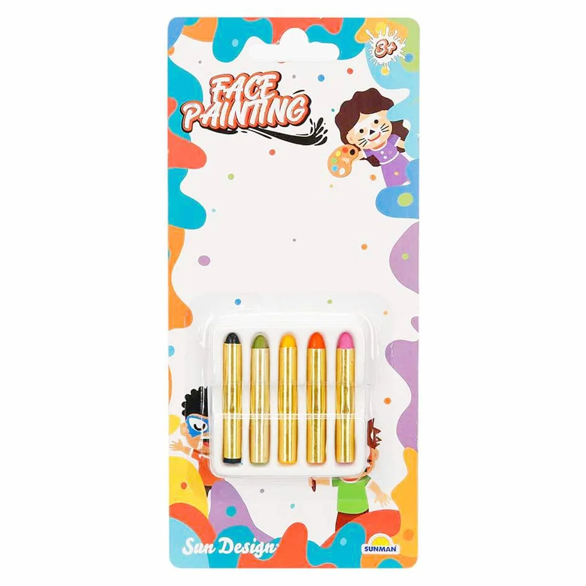 Set 5 creioane colorate pentru pictura faciala