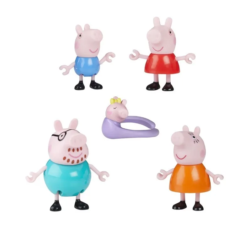 Set 5 figurine Familia Peppa Pig Hasbro cu figurina Baby Evie inclusa