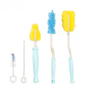 Set 5 periute de curatare biberoane suzete tetine Little Mom Blue