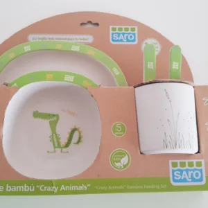 Set 5 piese alimentatie Crazy Animals Crocodil
