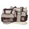 Set 5 piese cu Geanta multifunctionala pentru mamici Cangaroo Mama Bag Stella Brown compartimente practice