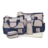 Set 5 piese cu Geanta multifunctionala pentru mamici Cangaroo Mama Bag Stella Navy compartimente practice