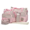 Set 5 piese cu Geanta multifunctionala pentru mamici Cangaroo Mama Bag Stella Pink compartimente practice