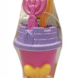 Set 6 jucarii de nisip Medium Bucket Pink Purple