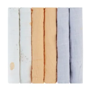 Set 6 mini prosopele KikkaBoo Seally Me 30x30 cm din muselina