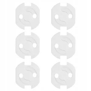 Set 6 protectii cu adeziv pentru prize Bocioland Alb