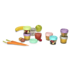Set 6 recipiente sticla pentru hrana bebe Melii 118 ml