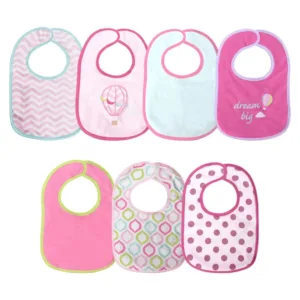 Set 7 bavete pentru bebelusi cu velcro Lorelli Baby Care Fetita