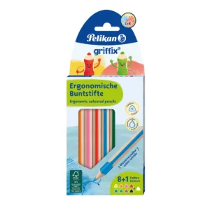 Set 8 creioane colorate si 1 alb