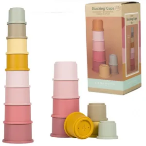 Set 8 cupe de baie Little Dutch stivuibile roz