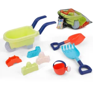 Set 8 piese de joaca copii pentru nisip cu roaba