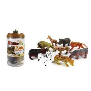 Set 9 animale salbatice in cilindru