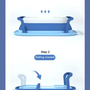 Set Cadita pliabila Little Mom cu Termometru si Hamac pentru copii Blue