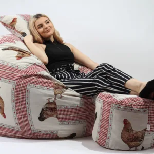 Set Fotoliu Pufrelax king size otoman perna decorativa henny umplut cu fulgi de burete memory mix