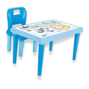 Set Masuta moderna si scaunel cu spatar Pilsan Modern Study Blue pentru studiuactivitati