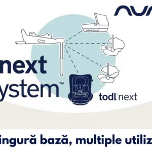 Set Nuna Scaun auto rotativ i-Size Todl next Biscotti 40-105 cm + Baza isofix Base next i-Size pentru Told next testat ADAC Nuna