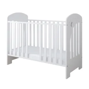 Set Patut din lemn cu somiera reglabila si margine din silicon Little Star White + Saltea cocos 10 cm