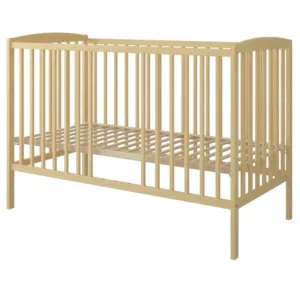 Set Patut din lemn pana la 4 ani cu somiera reglabila pe 3 nivele de inaltime Nichiduta 120x60 cm Grace Natur + Saltea cu husa detasabila din microfibra 10 cm grosime Nichiduta Cocos Comfort +