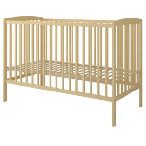 Set Patut din lemn pana la 4 ani cu somiera reglabila pe 3 nivele de inaltime Nichiduta 120x60 cm Grace Natur + Saltea cu husa detasabila din microfibra 12 cm grosime Nichiduta Cocos Comfort +