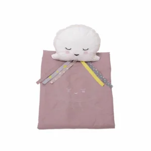 Set Somnart cu paturica brodata si perna meduza roz