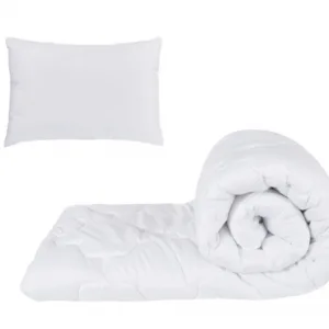 Set Somnart cu pilota 150 x 200 cm si 1 perna alba matlasata 50 x 70 cm