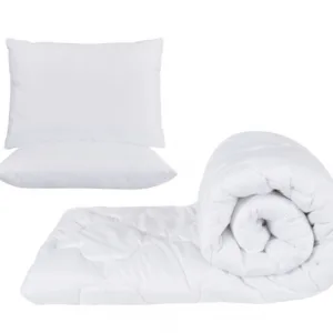 Set Somnart cu pilota 220 x 200 cm si 2 perne matlasate 50 x 70 cm alb