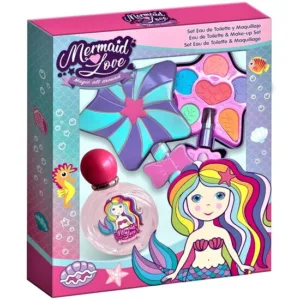 Set apa de parfum si accesorii machiaj copii Mermaid Love Lorenay