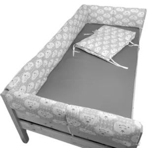 Set aparatori laterale Maxi pentru pat Montessori 160x80 cm Nori Zambareti gri
